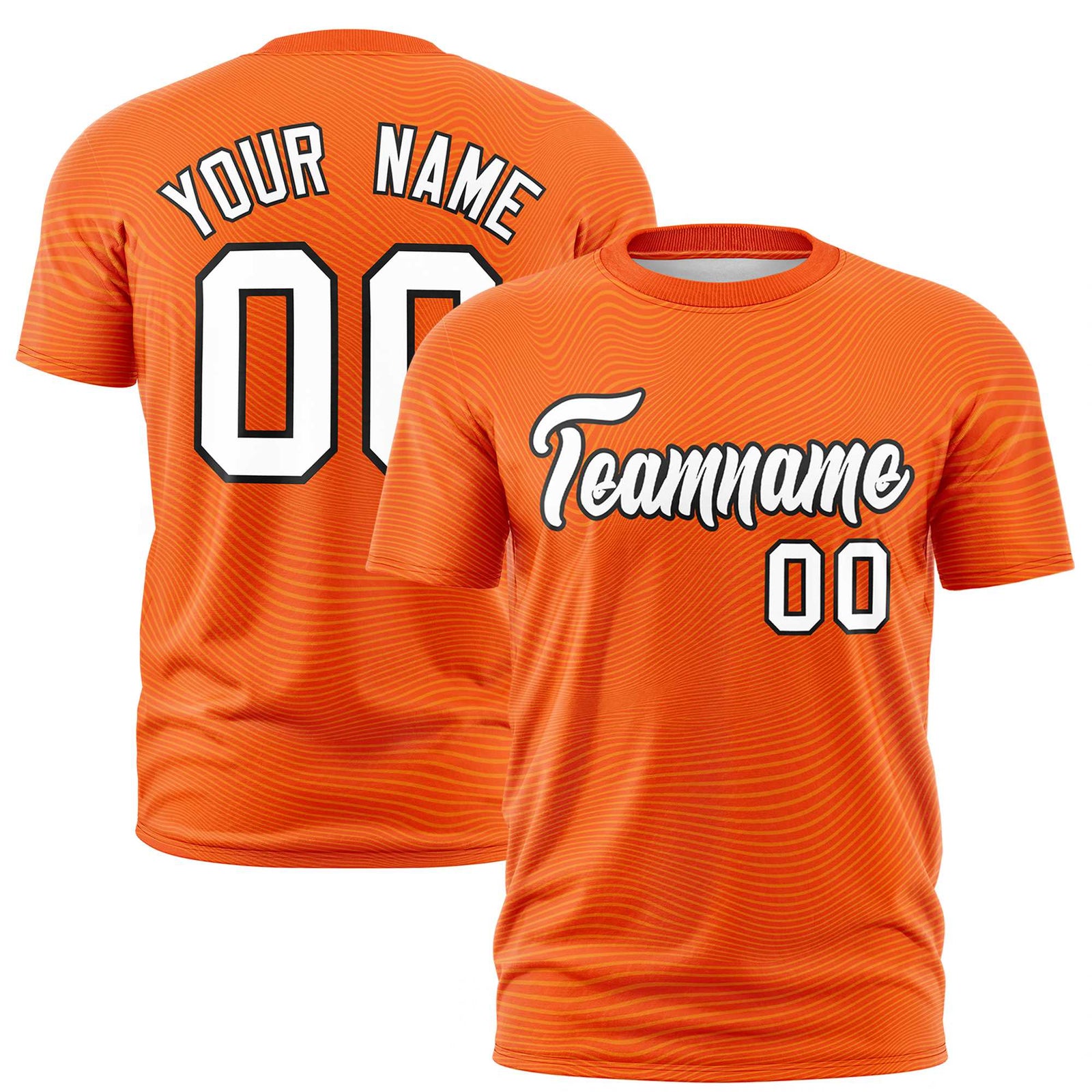 Custom Orange White Personalized High Wire Pattern Performance T-Shirt