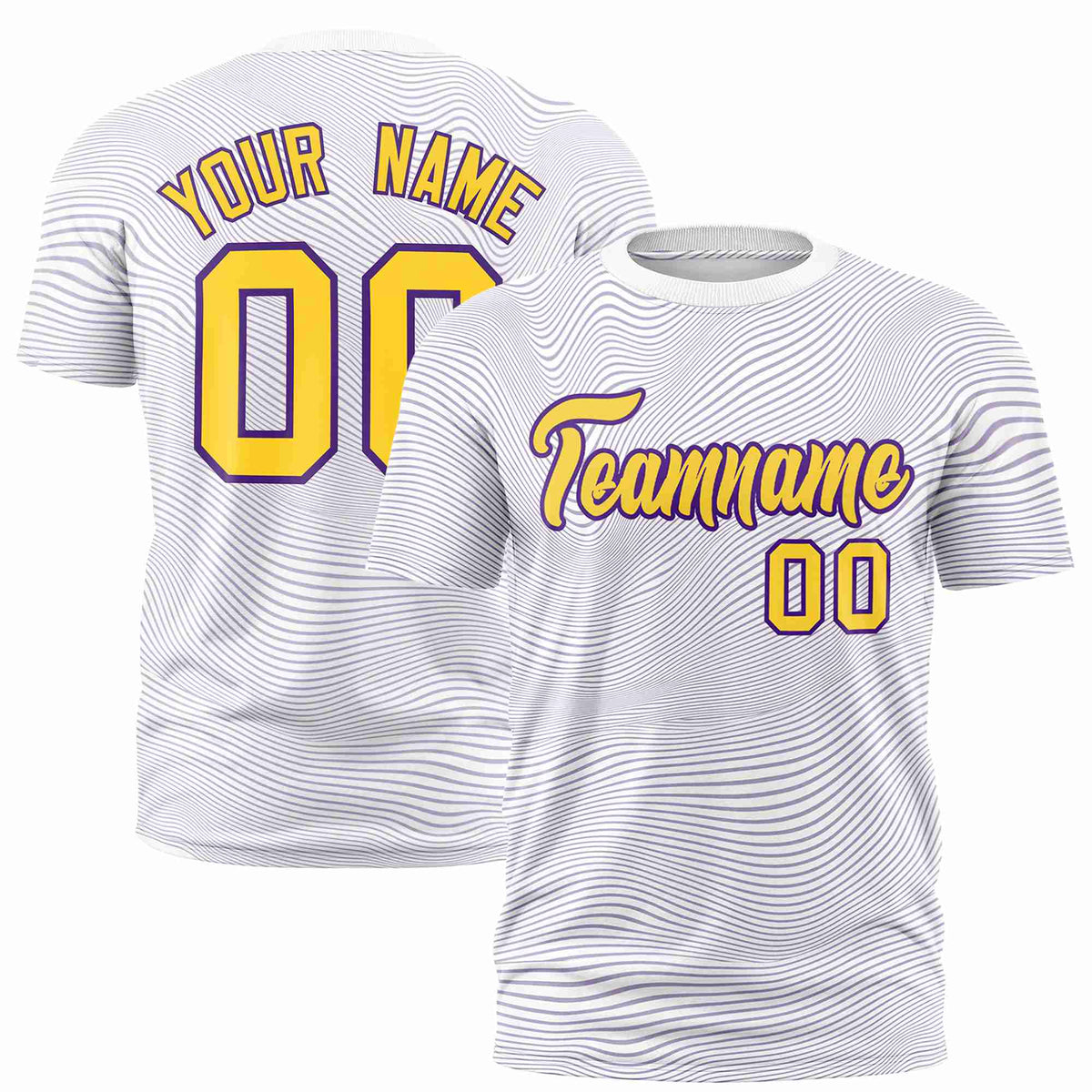 Custom White Gold01 Personalized High Wire Pattern Performance T-Shirt