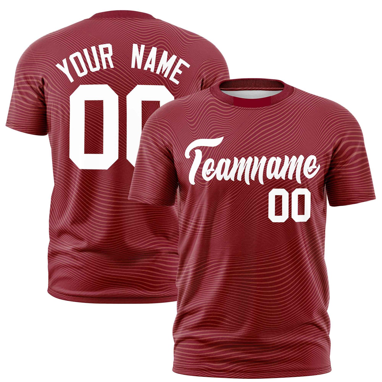 Custom Crimson White Personalized High Wire Pattern Performance T-Shirt