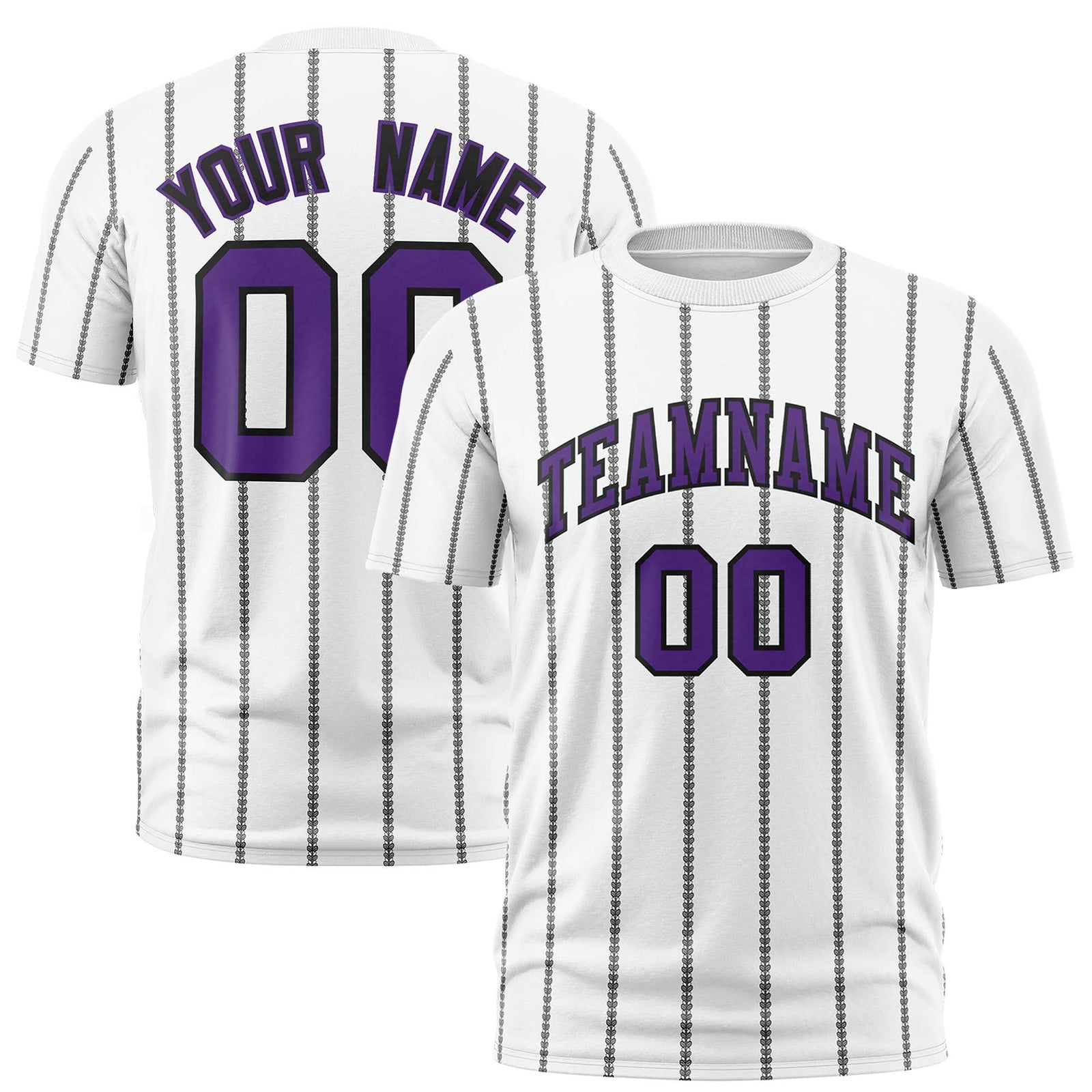 Custom White Black Personalized Vertical Stripe Pattern Performance T-Shirt