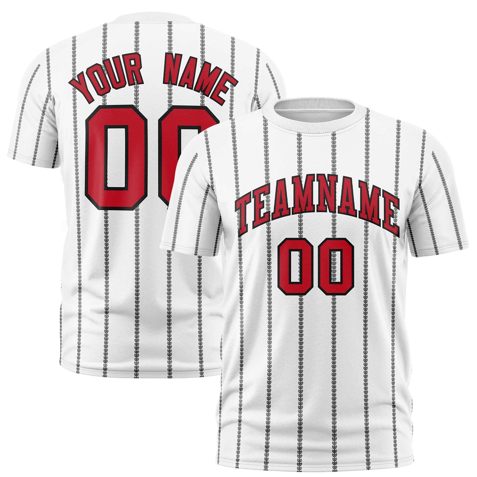 Custom White Black Personalized Vertical Stripe Pattern Performance T-Shirt