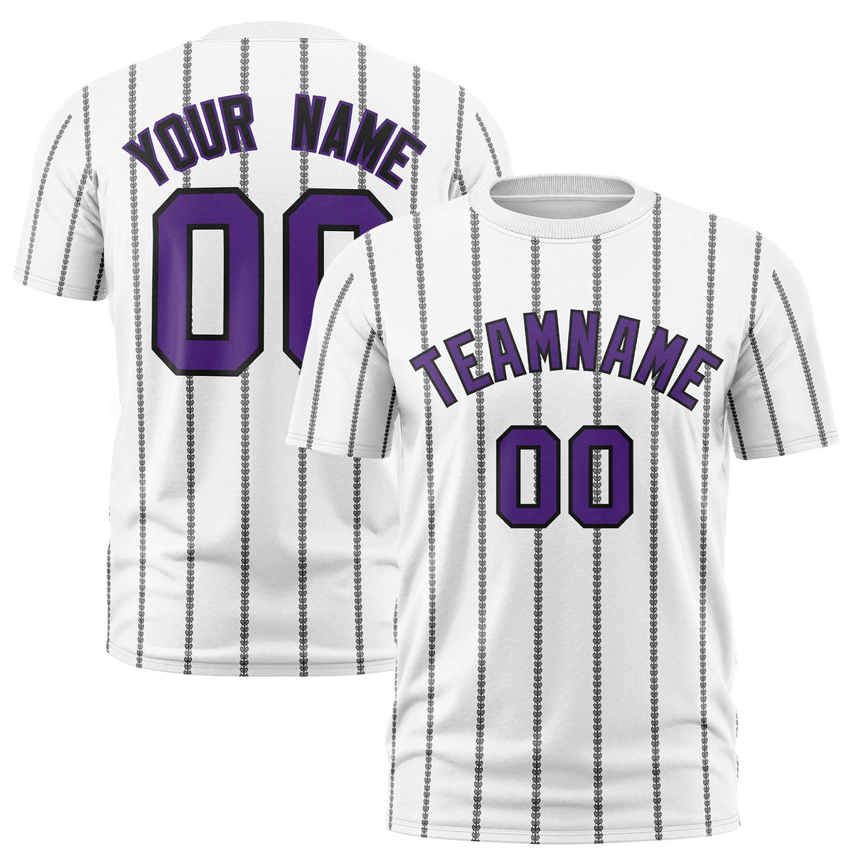 Custom White Black Personalized Vertical Stripe Pattern Performance T-Shirt