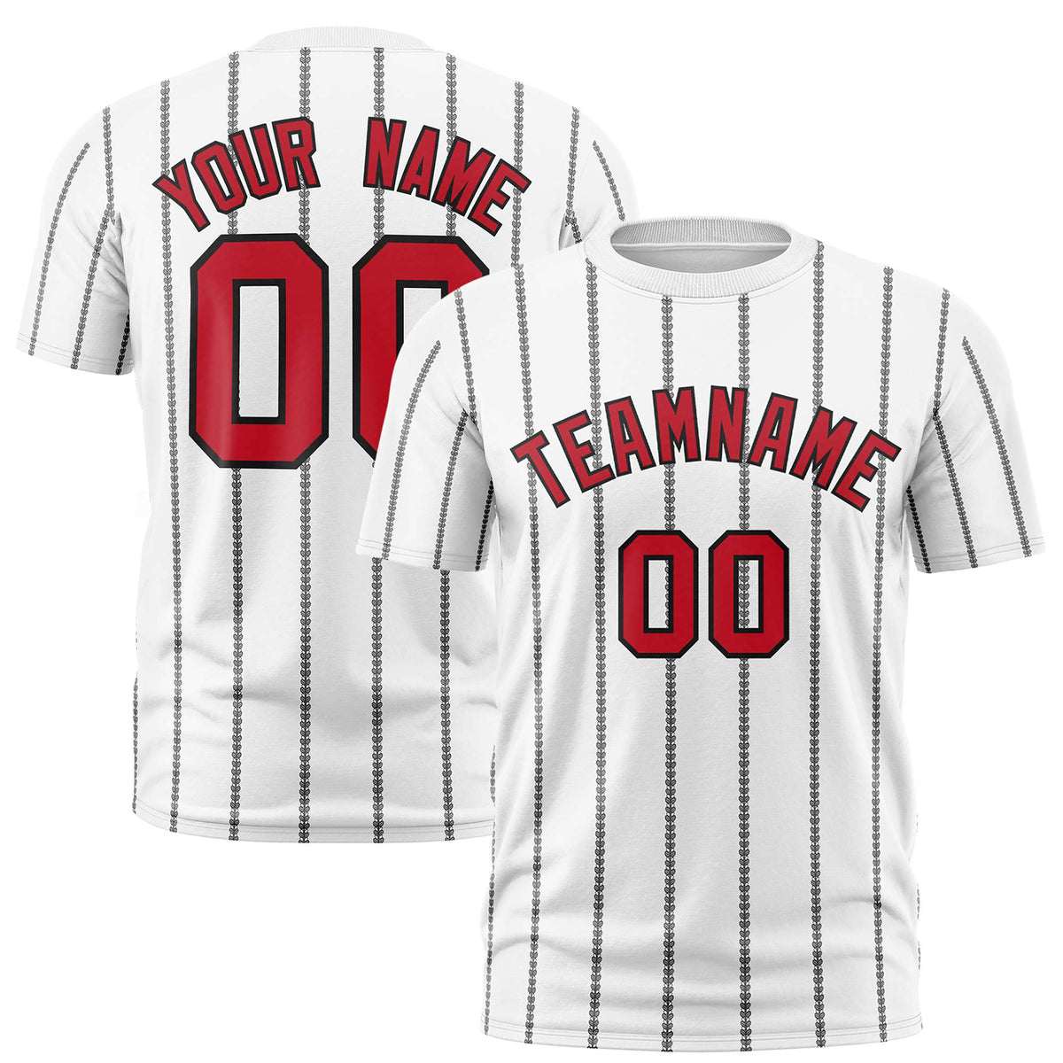 Custom White Black Personalized Vertical Stripe Pattern Performance T-Shirt