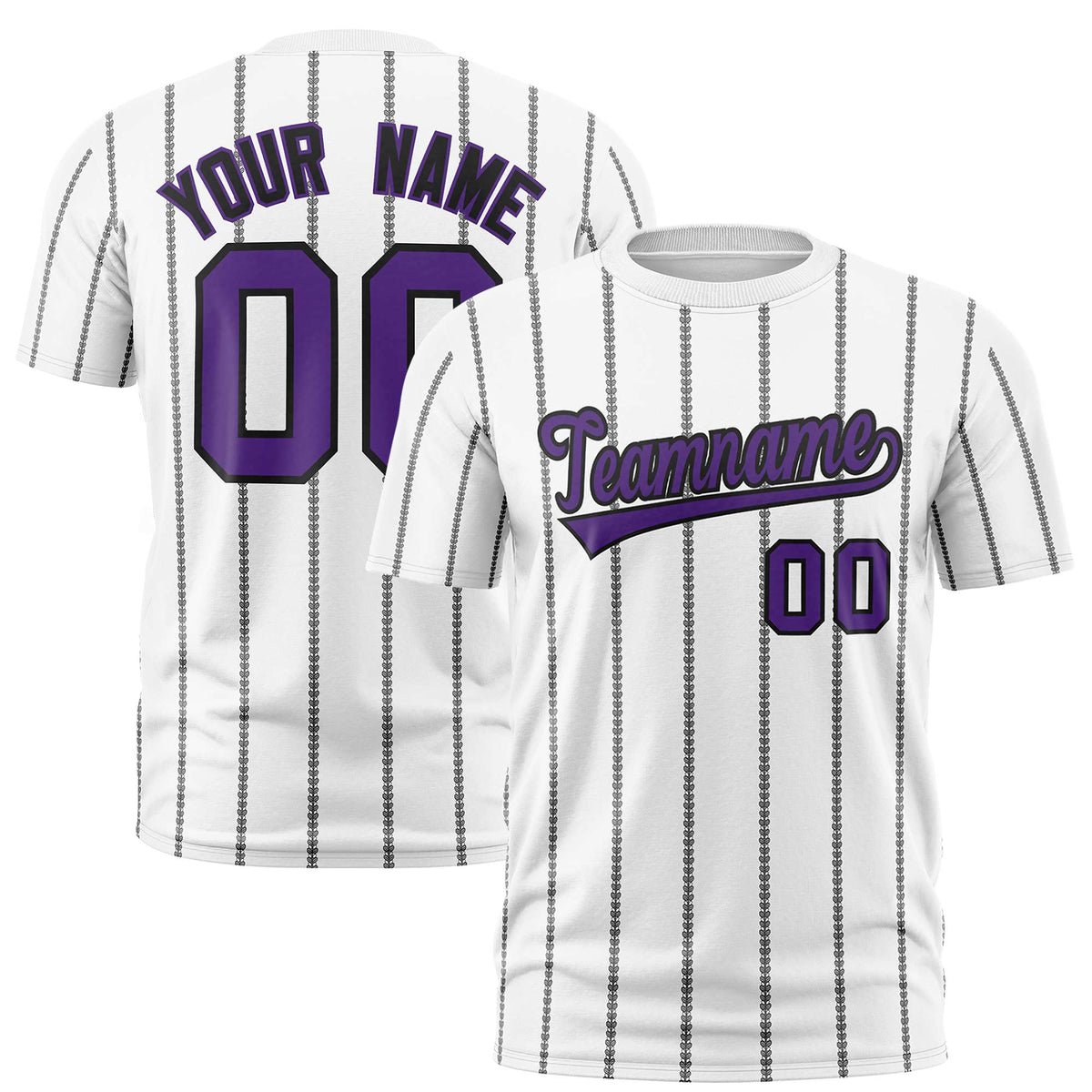 Custom White Black Personalized Vertical Stripe Pattern Performance T-Shirt