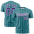 Custom Aqua Purple Personalized Vertical Stripe Pattern Performance T-Shirt