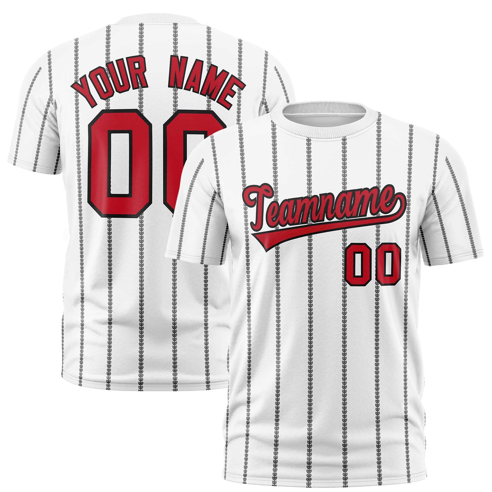 Custom White Black Personalized Vertical Stripe Pattern Performance T-Shirt