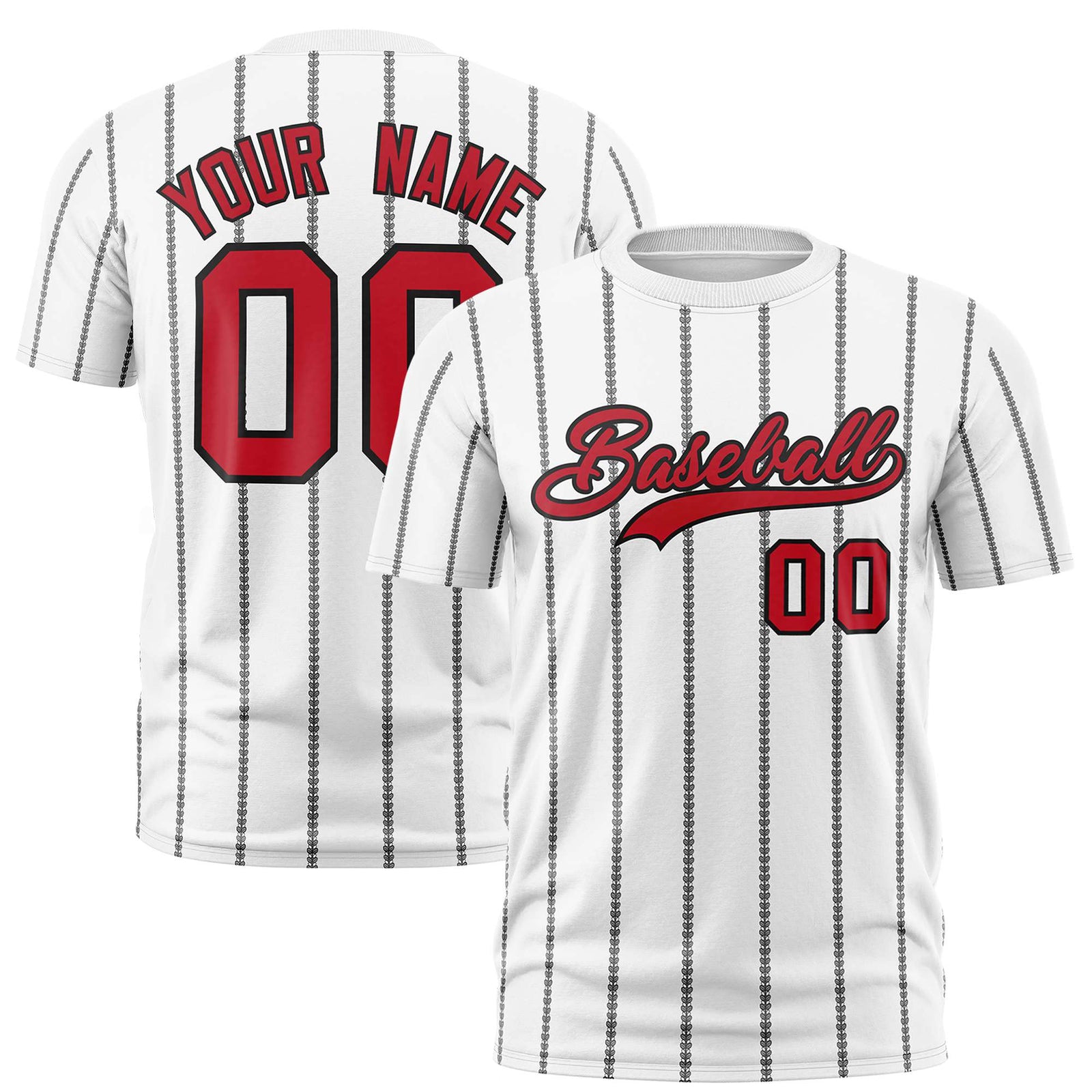 Custom White Black Personalized Vertical Stripe Pattern Performance T-Shirt