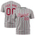 Custom Gray Crimson Personalized Vertical Stripe Pattern Performance T-Shirt