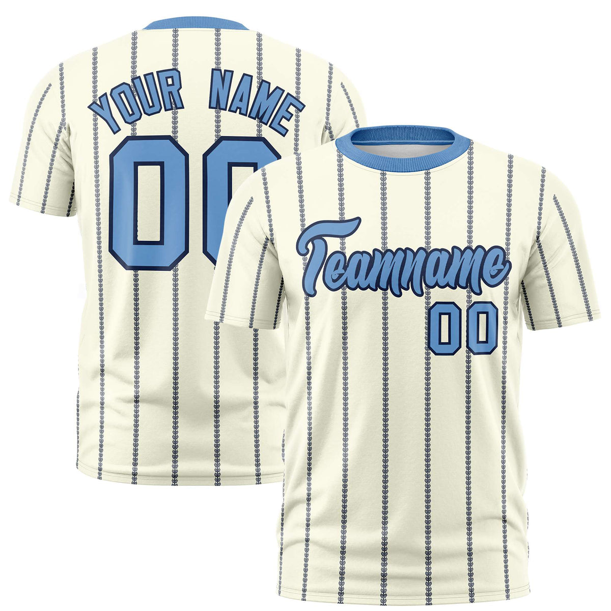 Custom Cream Black Personalized Vertical Stripe Pattern Performance T-Shirt