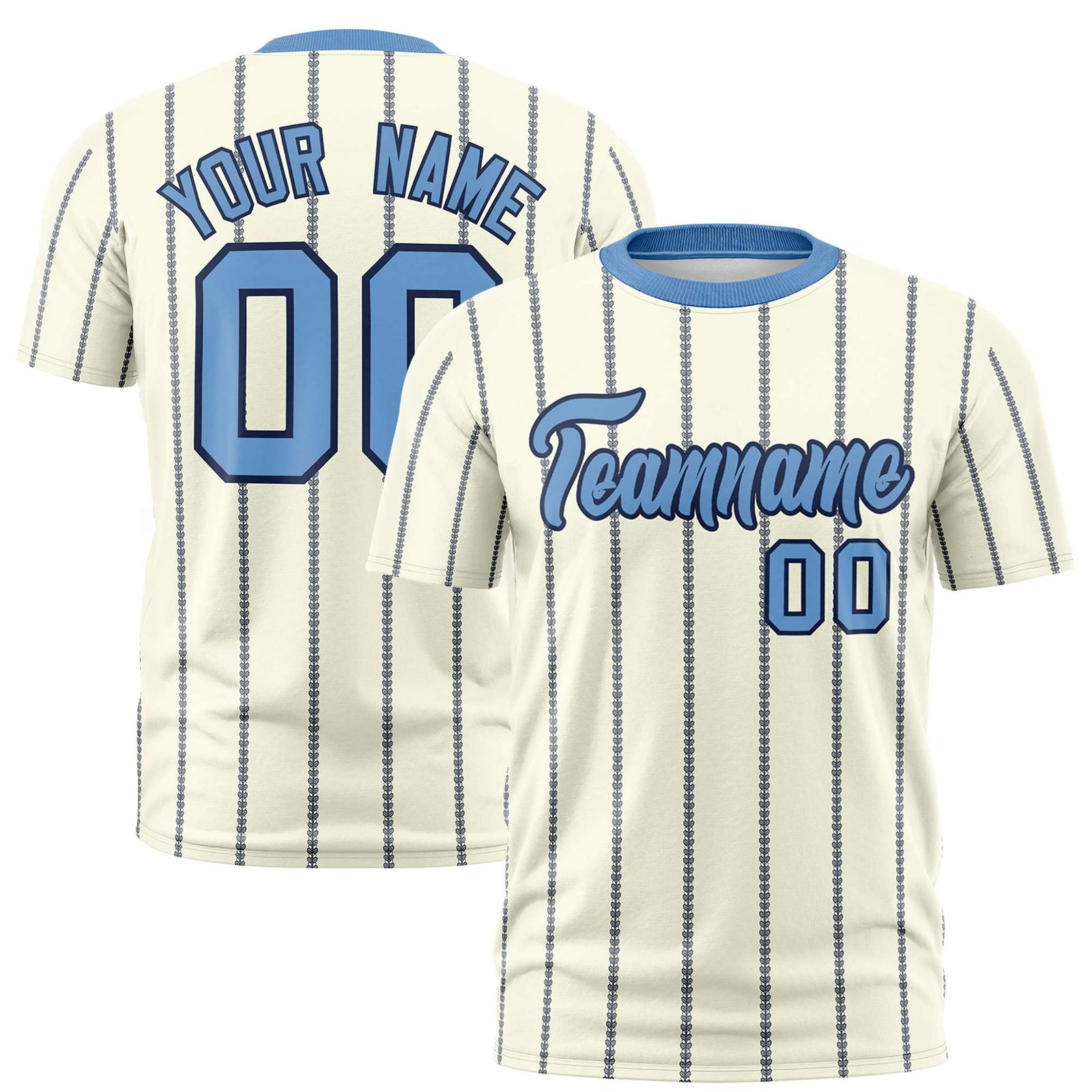 Custom Cream Black Personalized Vertical Stripe Pattern Performance T-Shirt