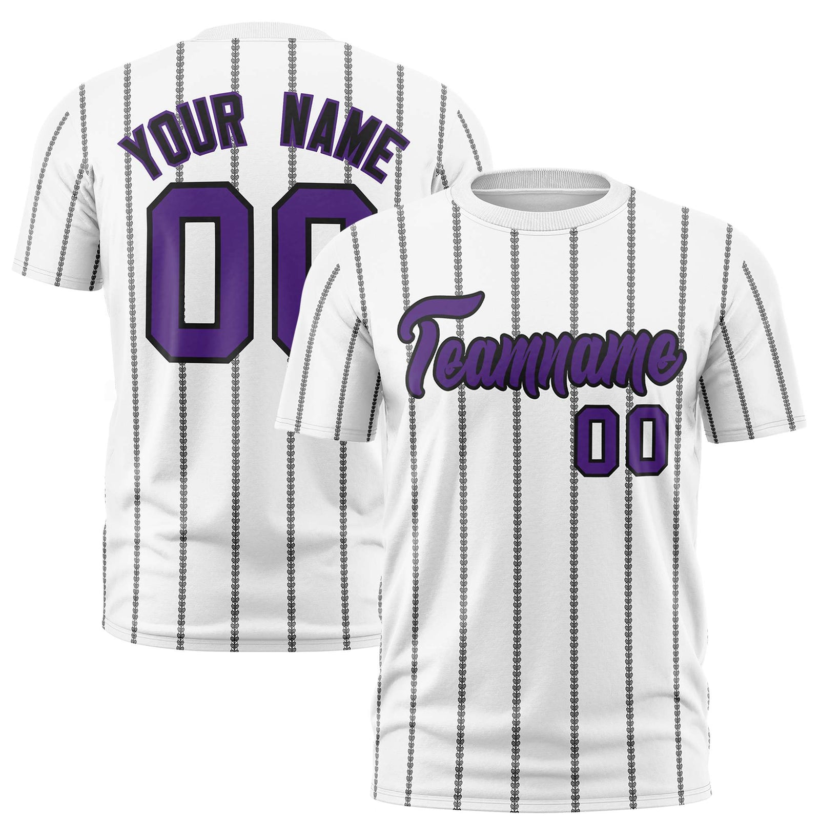 Custom White Black Personalized Vertical Stripe Pattern Performance T-Shirt