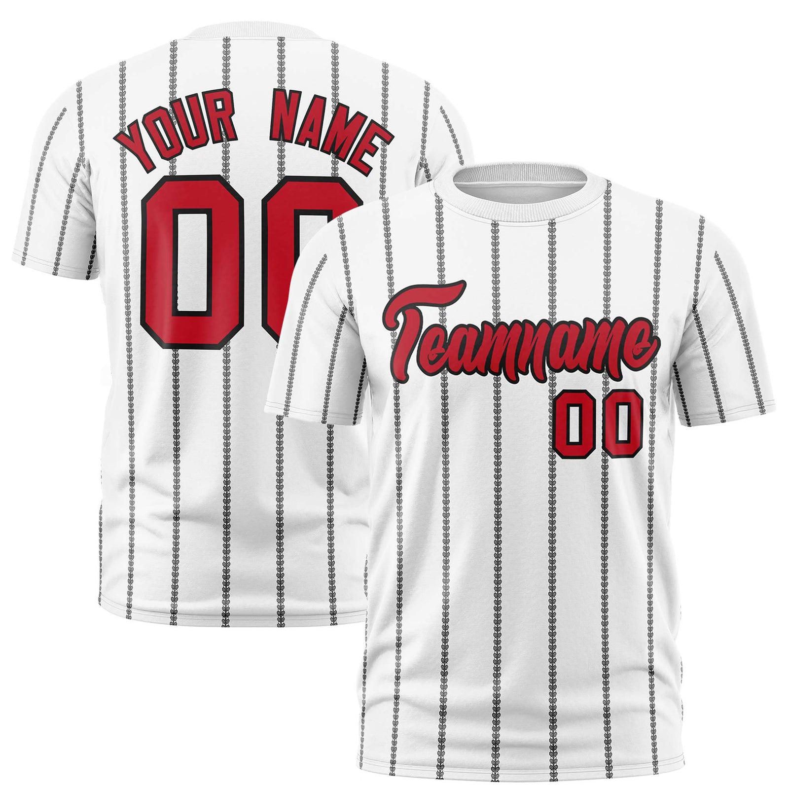 Custom White Black Personalized Vertical Stripe Pattern Performance T-Shirt