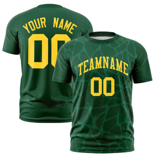 Camiseta de rendimiento con diseño 3D de red abstracta en verde Kelly Green personalizada - Estilo 1