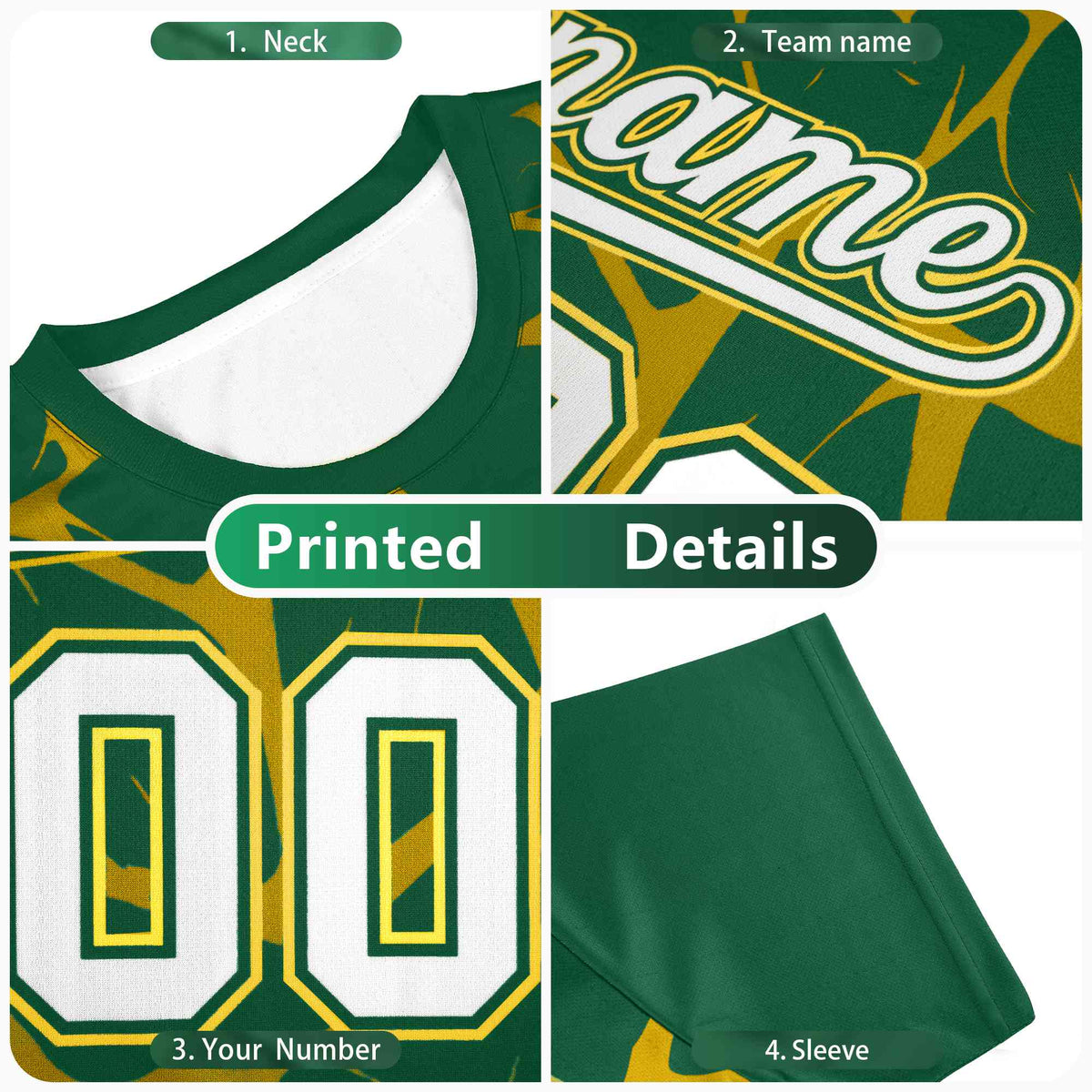 Custom Black Green 3D Pattern Design Abstract Network Performance T-Shirt