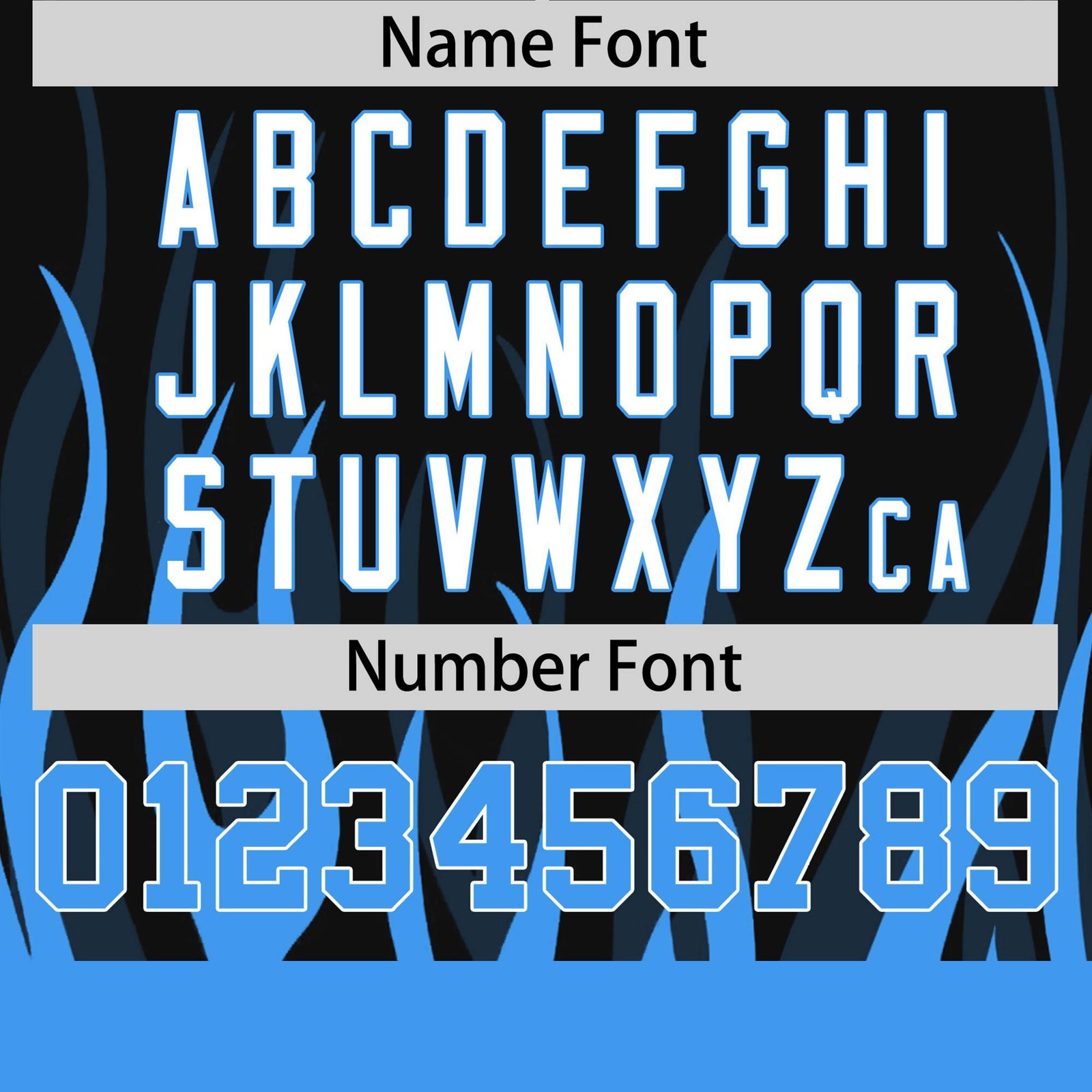 Custom Black Powder Blue 3D Pattern Design Flame Performance T-Shirt