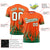 Custom Orange Kelly Green 3D Pattern Design Flame Performance T-Shirt