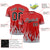 Custom Red Gray 3D Pattern Design Flame Performance T-Shirt