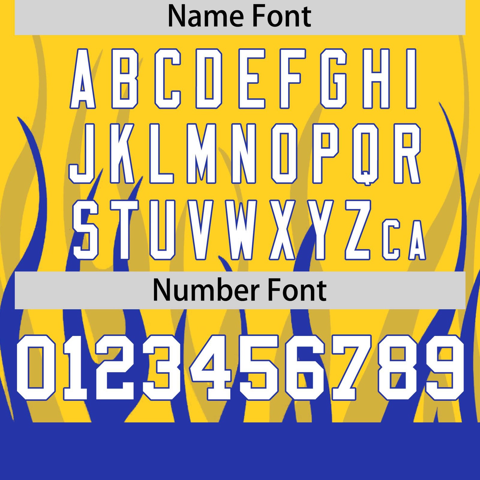 Custom Gold-01 Royal Blue 3D Pattern Design Flame Performance T-Shirt