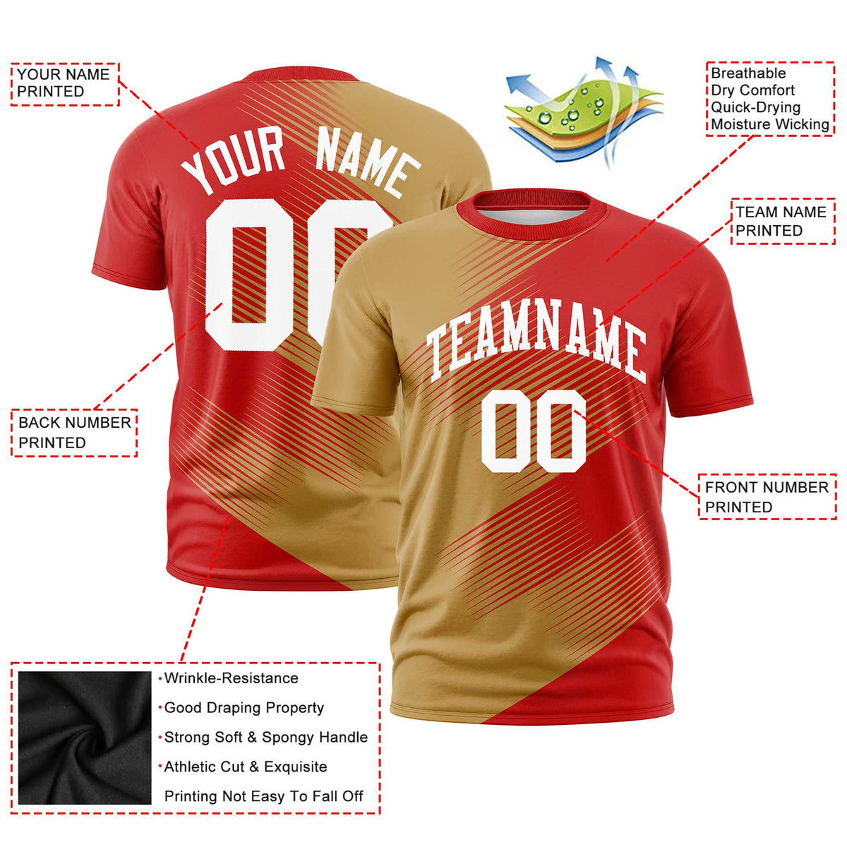 Custom Navy Old Gold 3D Pattern Design Gradient Slope Shapes Performance T-Shirt