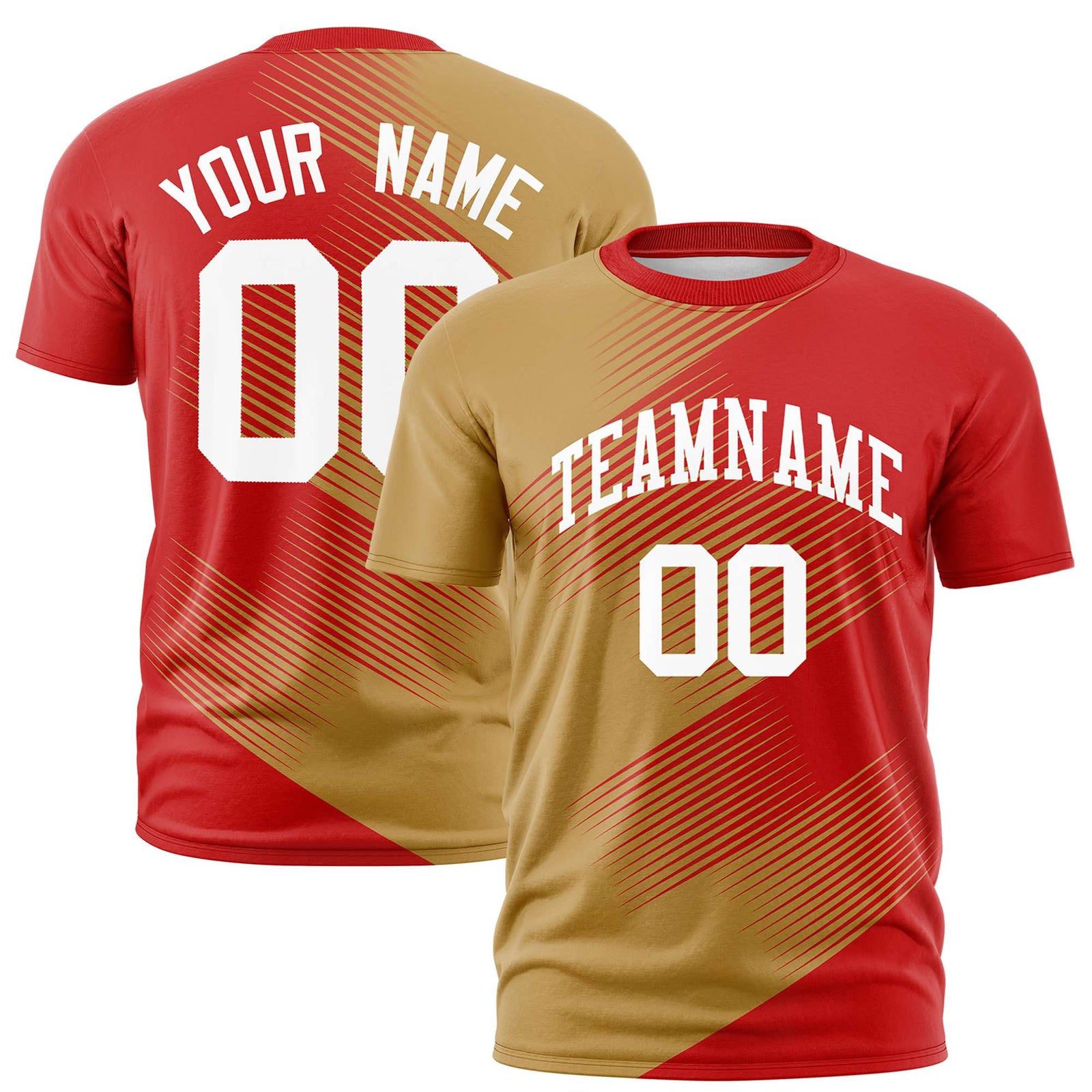 Custom Navy Old Gold 3D Pattern Design Gradient Slope Shapes Performance T-Shirt