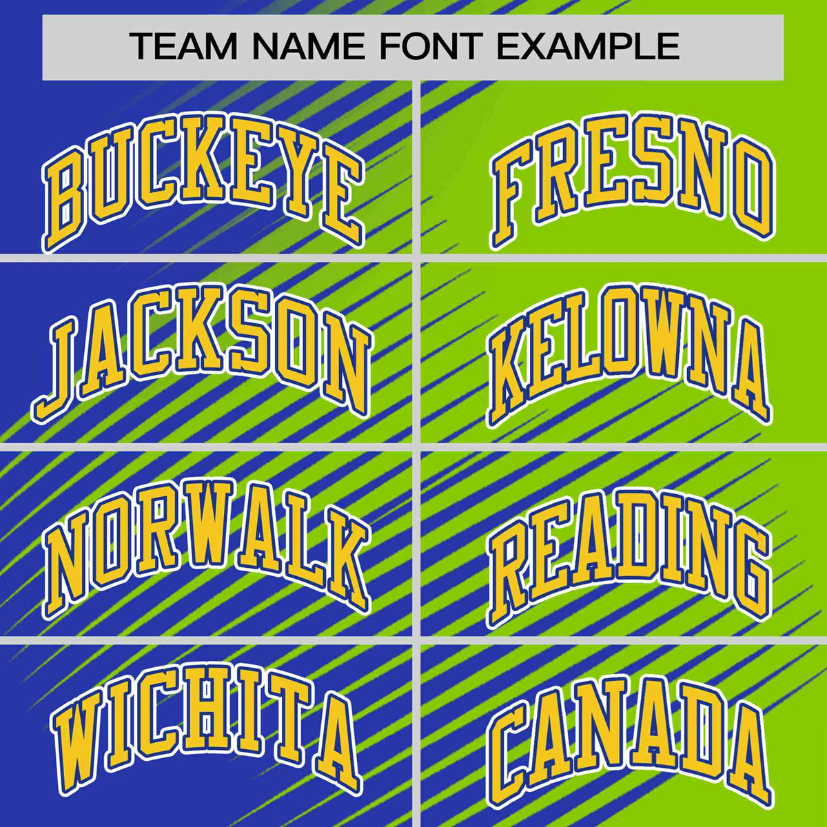 Custom Royal Blue Neon Green 3D Pattern Design Gradient Slope Shapes Performance T-Shirt