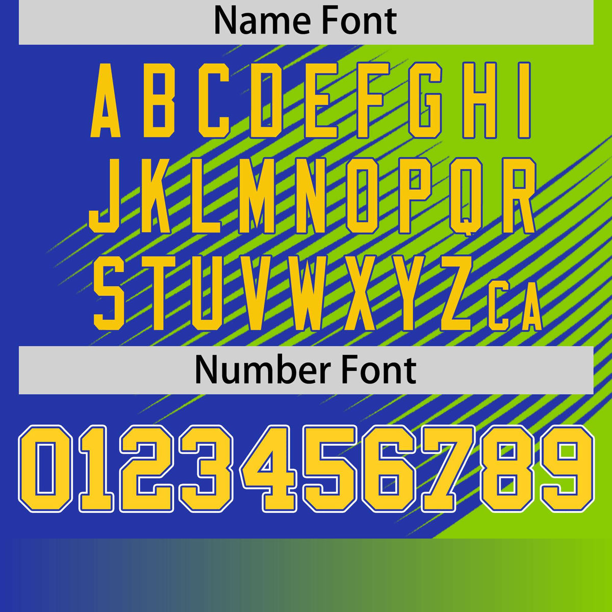 Custom Royal Blue Neon Green 3D Pattern Design Gradient Slope Shapes Performance T-Shirt