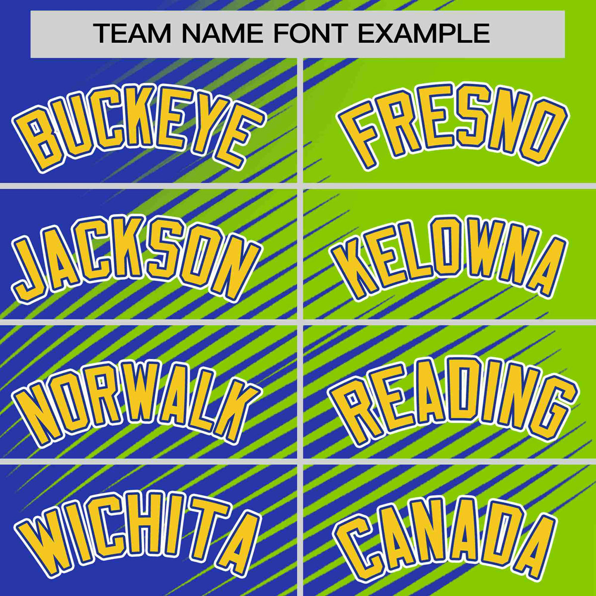 Custom Royal Blue Neon Green 3D Pattern Design Gradient Slope Shapes Performance T-Shirt