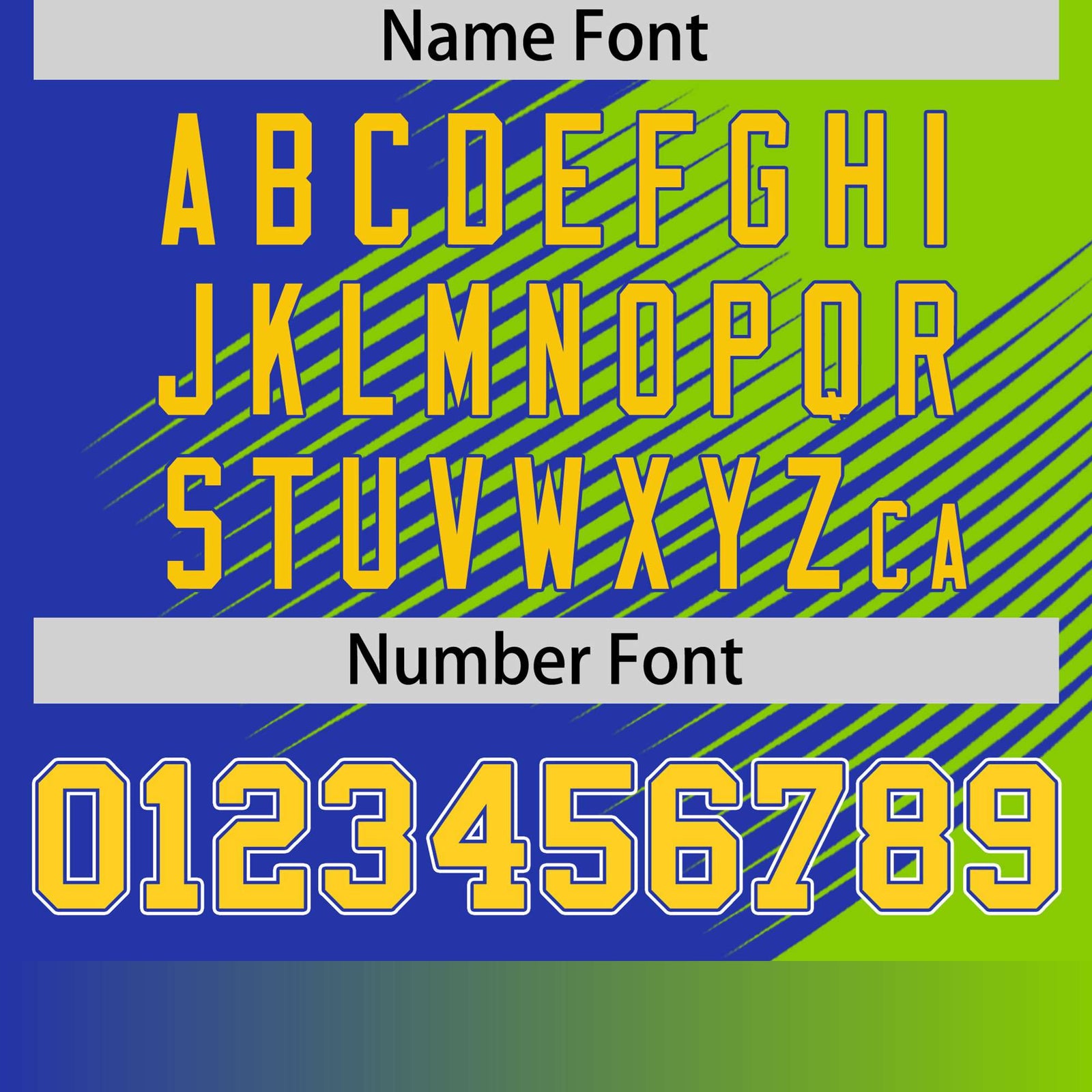 Custom Royal Blue Neon Green 3D Pattern Design Gradient Slope Shapes Performance T-Shirt