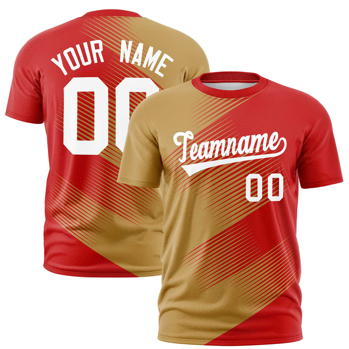 Custom Navy Old Gold 3D Pattern Design Gradient Slope Shapes Performance T-Shirt