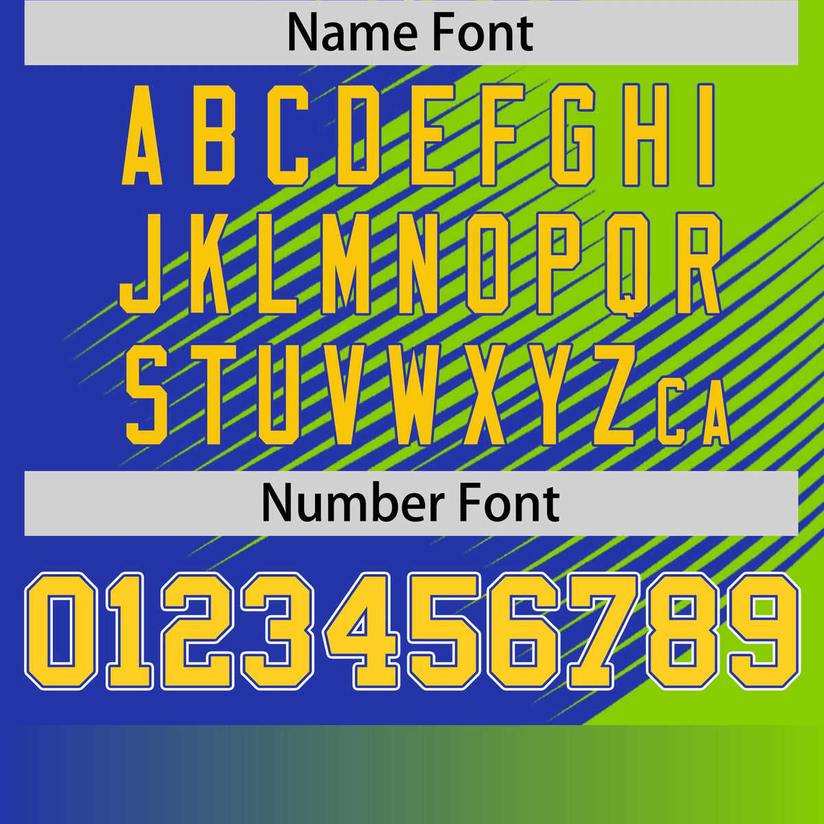 Custom Royal Blue Neon Green 3D Pattern Design Gradient Slope Shapes Performance T-Shirt