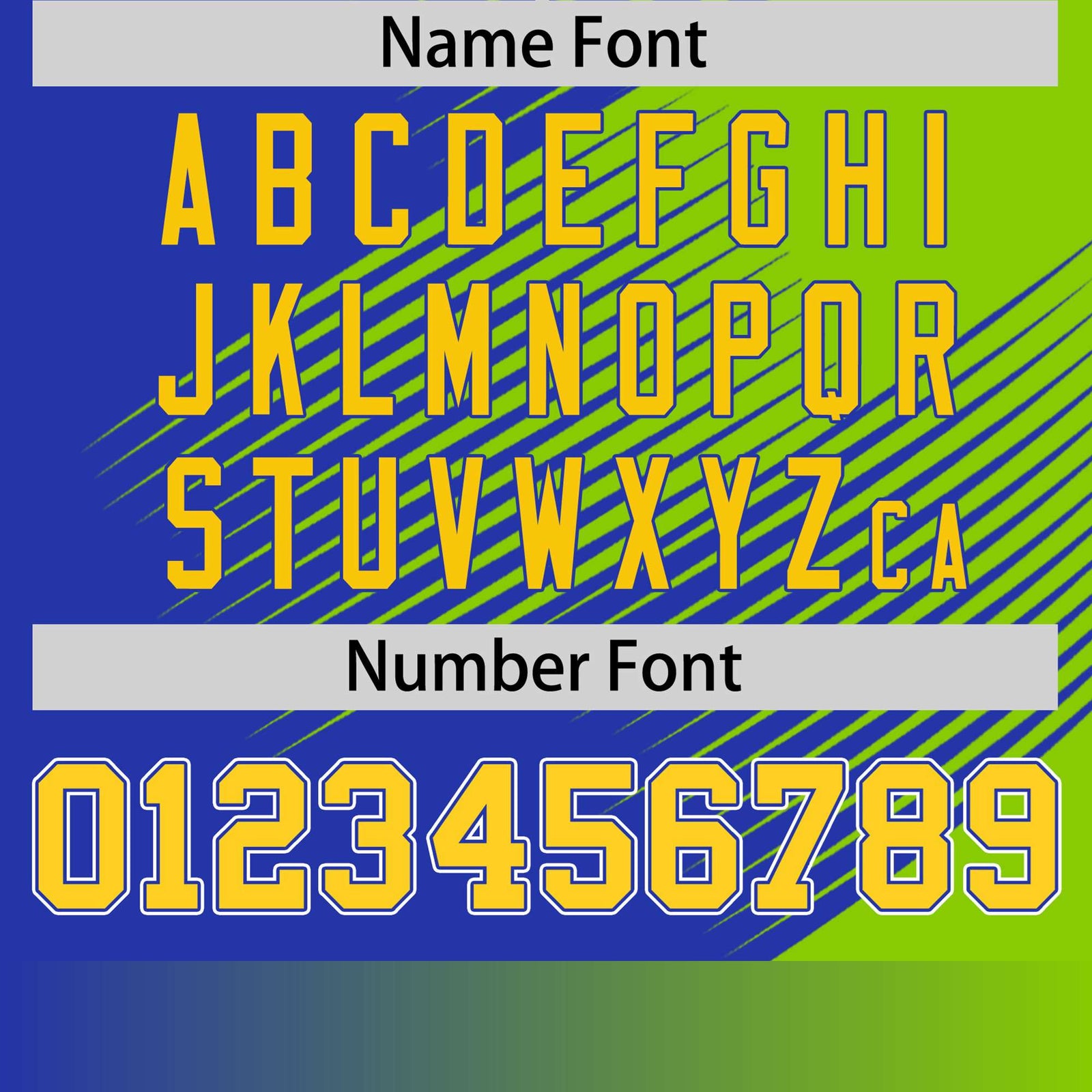 Custom Royal Blue Neon Green 3D Pattern Design Gradient Slope Shapes Performance T-Shirt