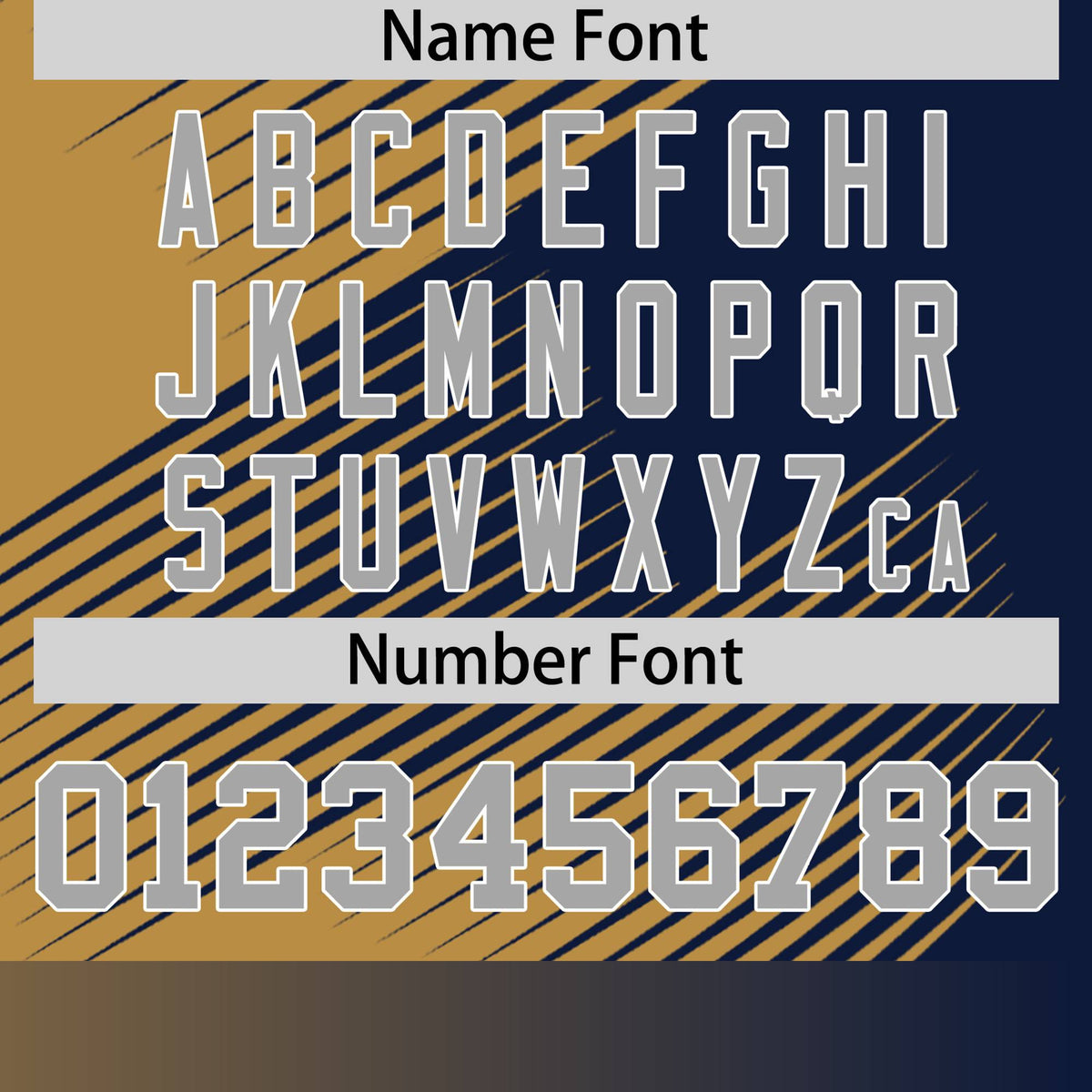 Custom Navy Old Gold 3D Pattern Design Gradient Slope Shapes Performance T-Shirt