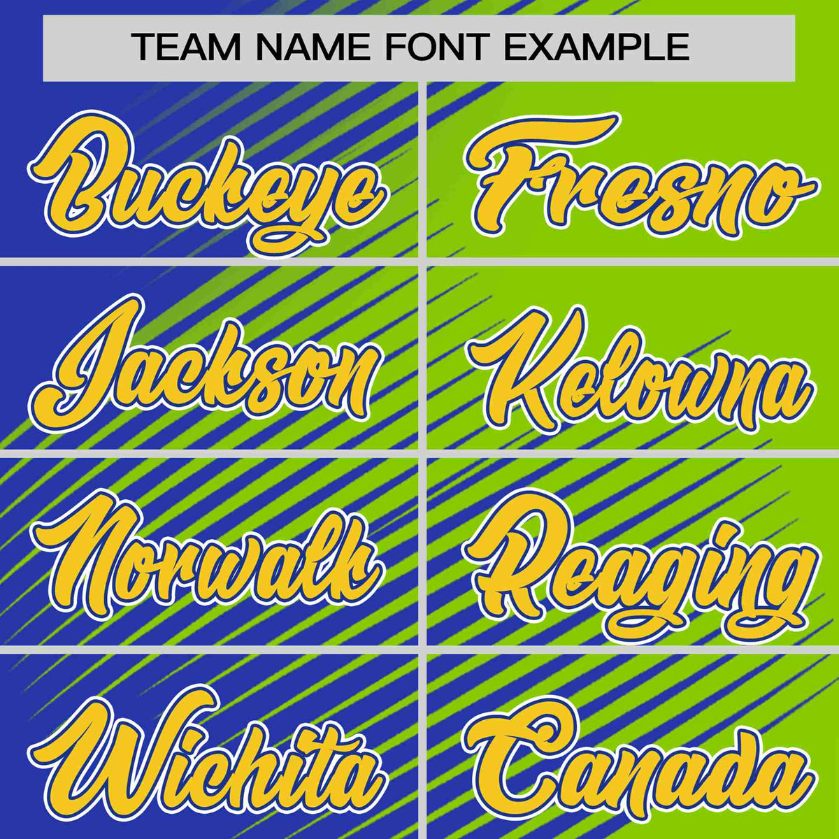 Custom Royal Blue Neon Green 3D Pattern Design Gradient Slope Shapes Performance T-Shirt