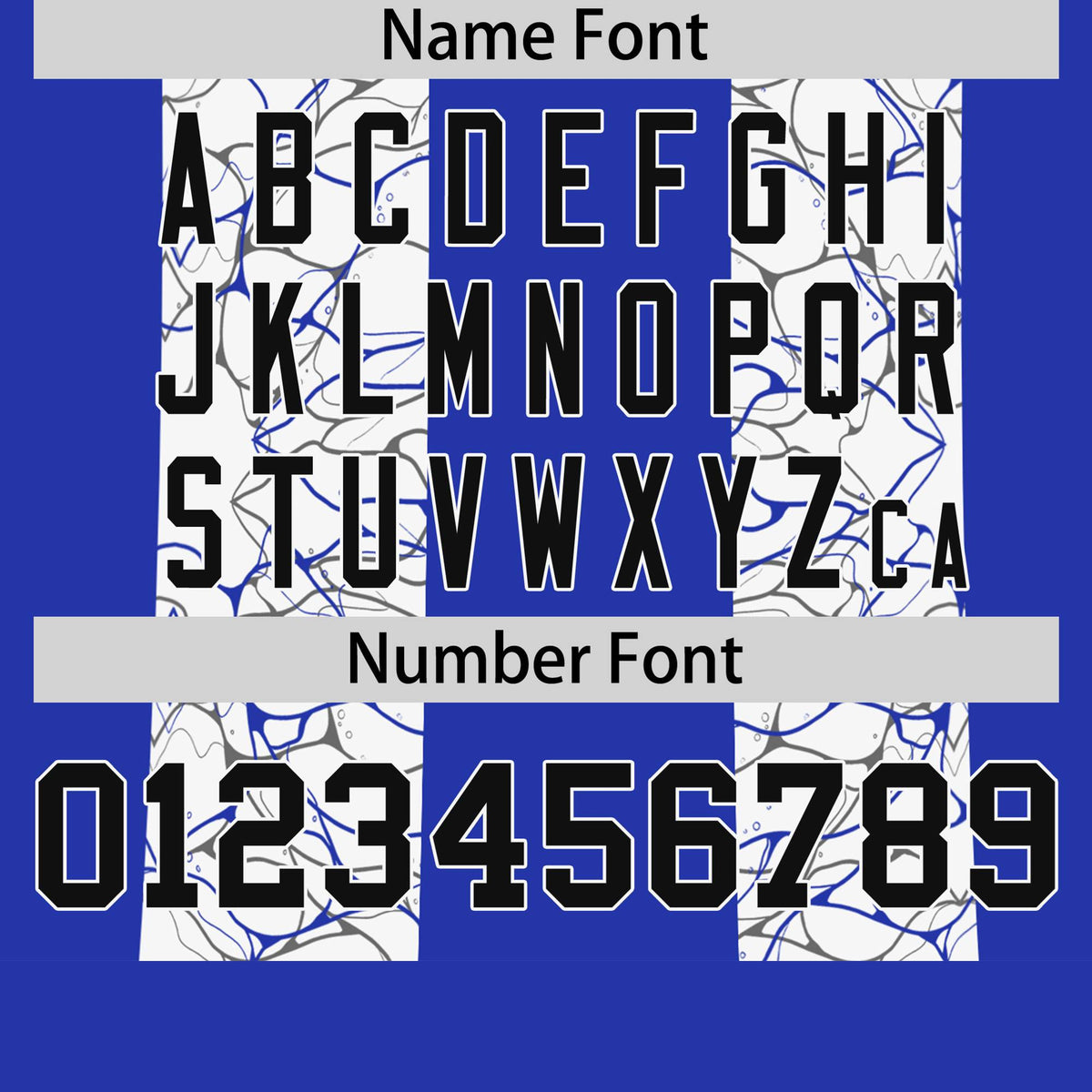 Custom Royal Blue White Crew neck Ripple Shapes Design Performance T-Shirt