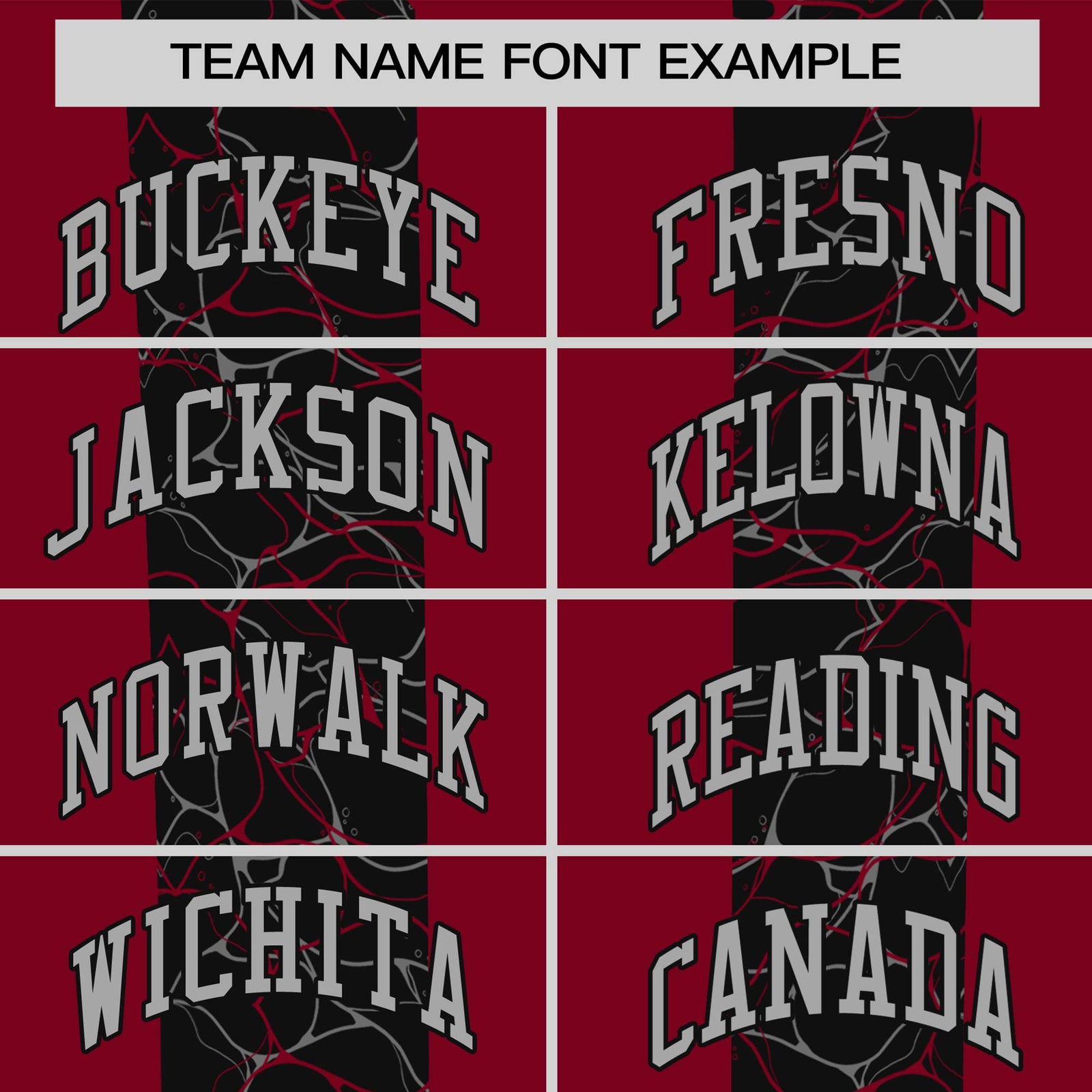 Custom Crimson Black Crew neck Ripple Shapes Design Performance T-Shirt