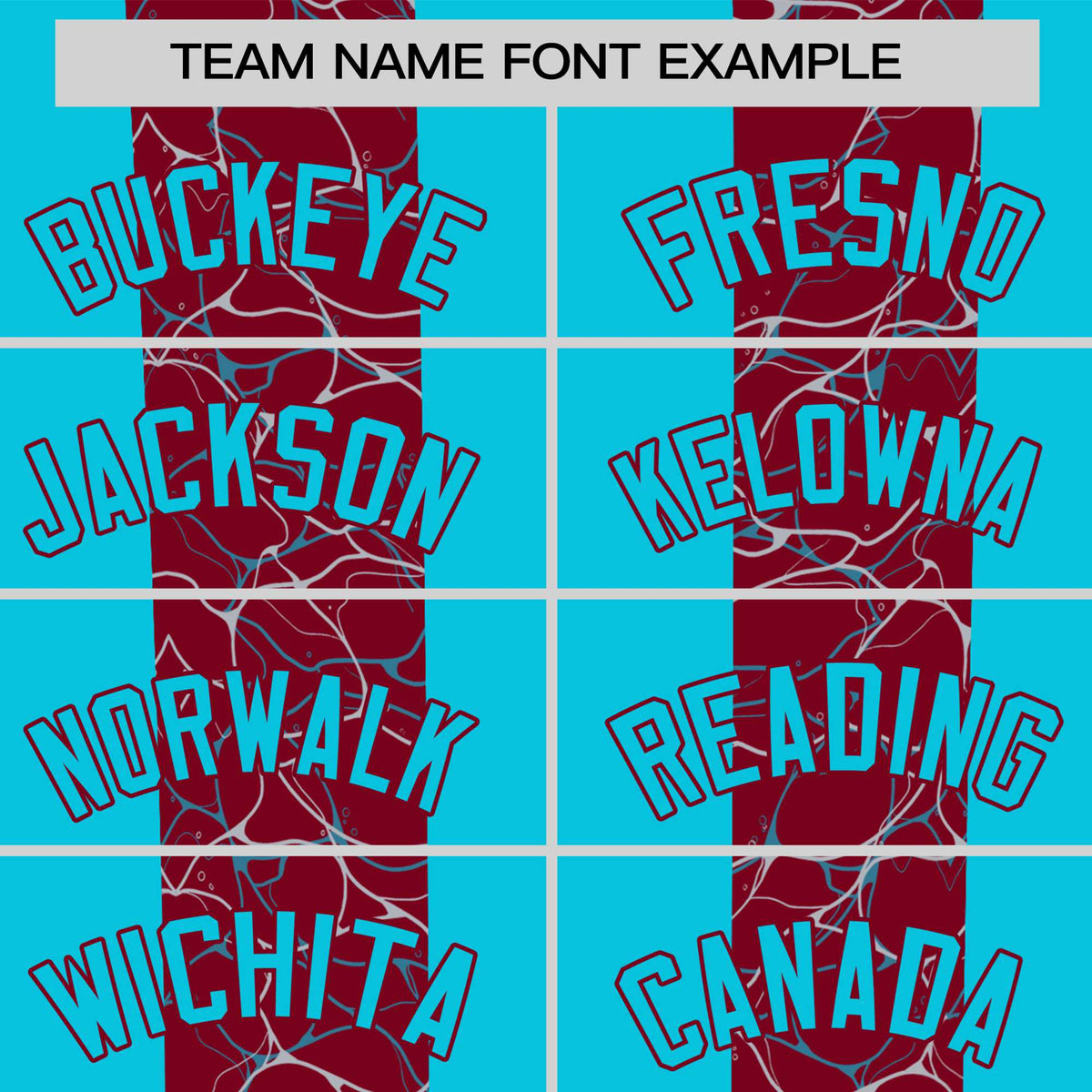 Custom Sky Blue Crimson Crew neck Ripple Shapes Design Performance T-Shirt