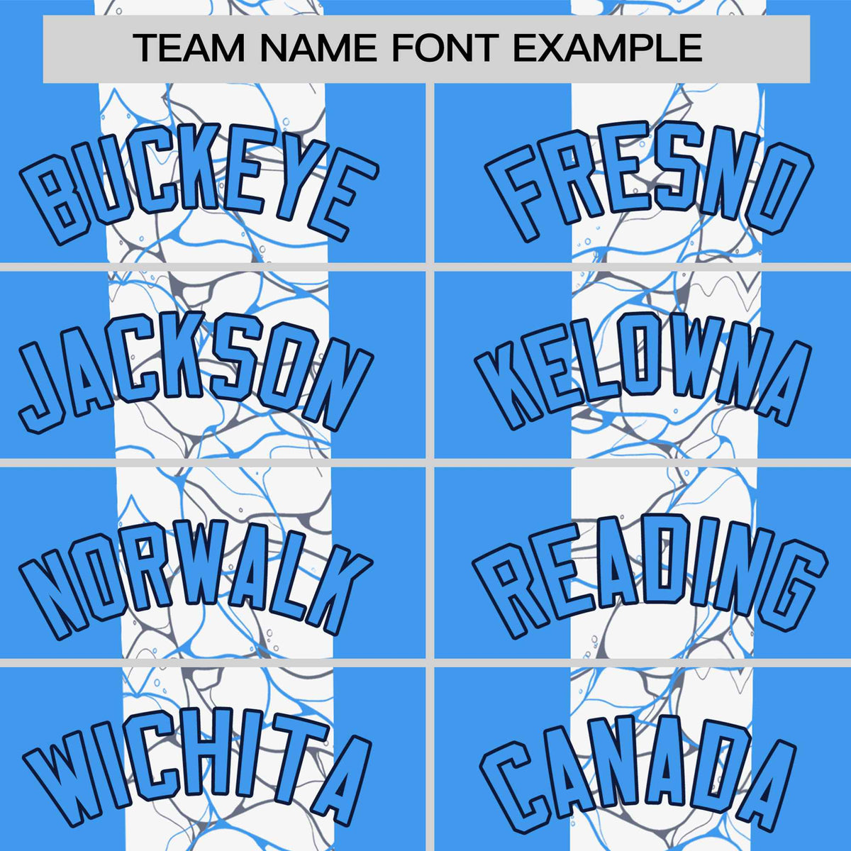 Custom Powder Blue White Crew neck Ripple Shapes Design Performance T-Shirt