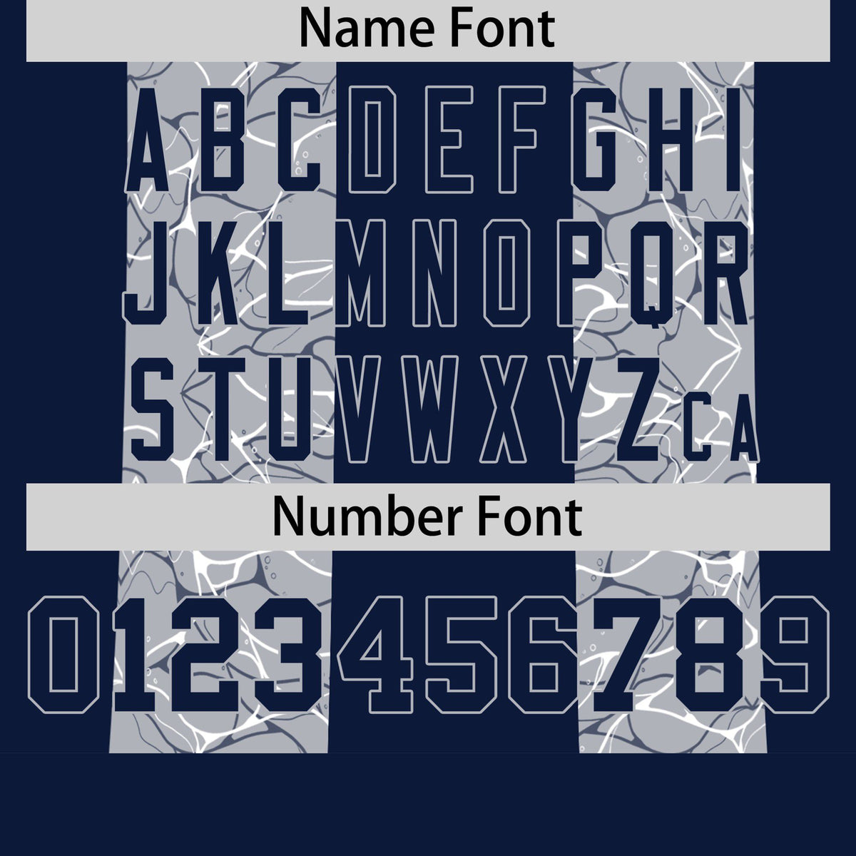 Custom Navy Gray Crew neck Ripple Shapes Design Performance T-Shirt