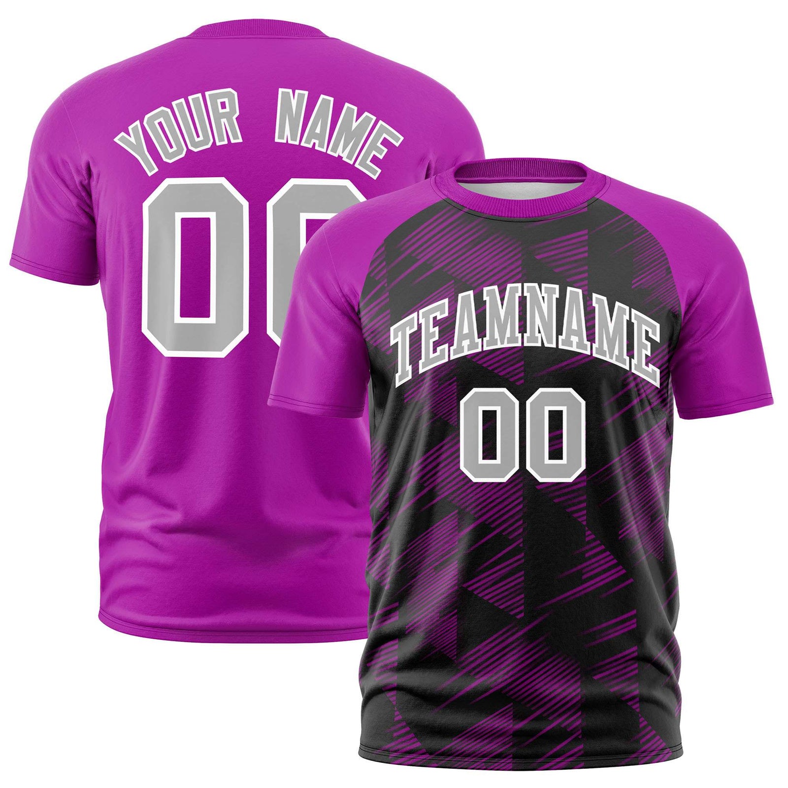 Custom Black Sky Blue Crew neck Triangular Shapes Design Performance T-Shirt