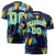 Custom Navy Gold01-Aqua Personalized Triangular Pattern Performance T-Shirt