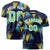 Custom Navy Gold01-Aqua Personalized Triangular Pattern Performance T-Shirt