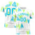 Custom White Neon Green-Aqua Personalized Triangular Pattern Performance T-Shirt