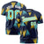 Custom Navy Gold01-Aqua Personalized Triangular Pattern Performance T-Shirt