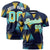 Custom Navy Gold01-Aqua Personalized Triangular Pattern Performance T-Shirt