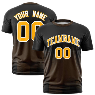 Camiseta deportiva personalizada con diseño de moda degradado en marrón claro y negro - Estilo 1