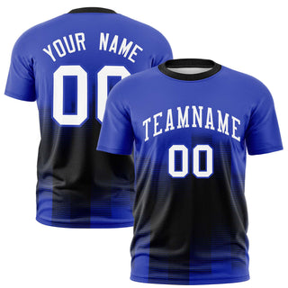 Camiseta deportiva personalizada con diseño de moda degradado en azul real y negro - Estilo 1