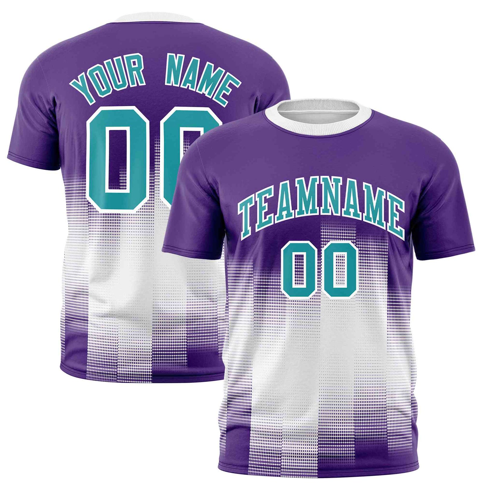 Custom White Purple Gradient Fashion Design Performance T-Shirt