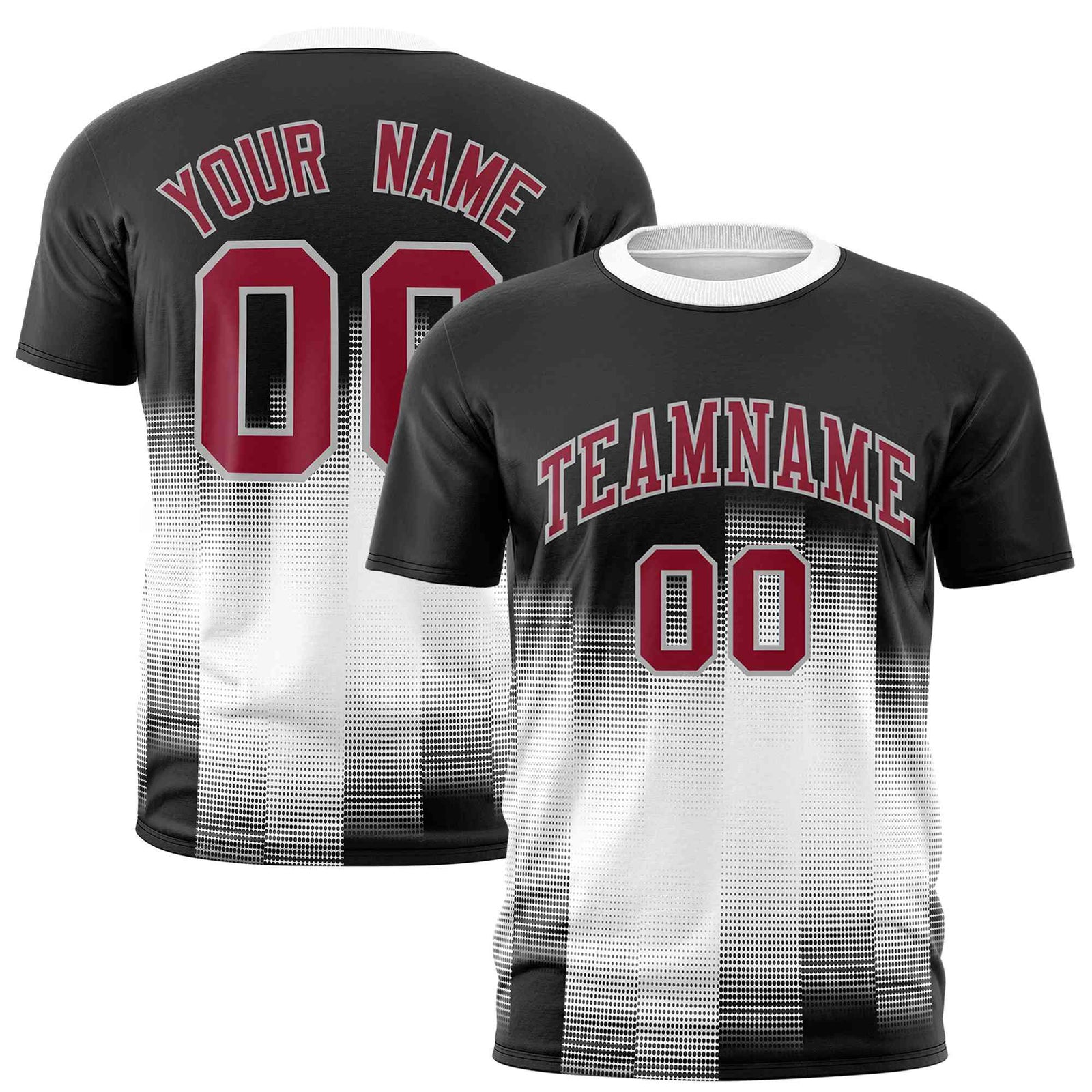 Custom White Black Gradient Fashion Design Performance T-Shirt