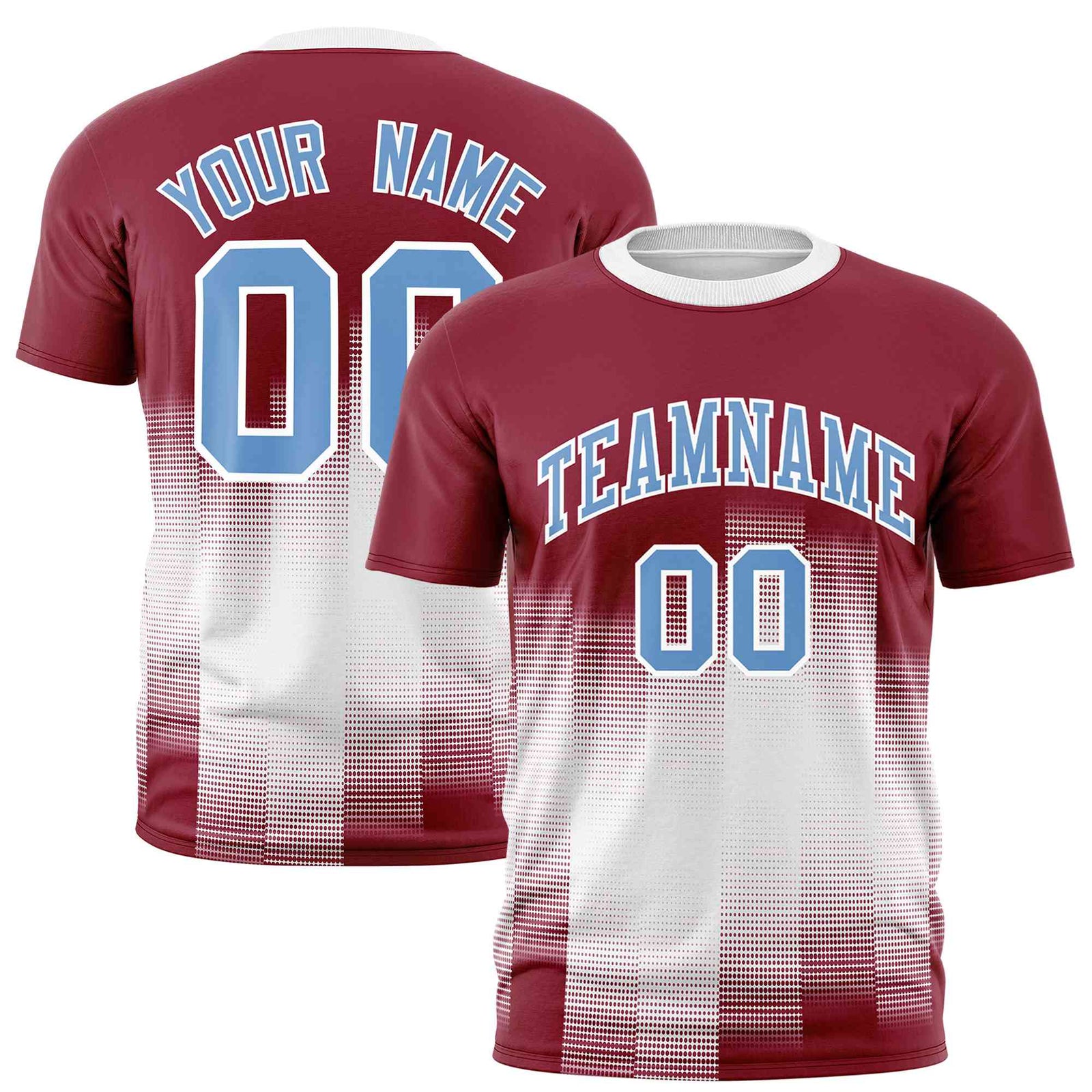 Custom White Crimson Gradient Fashion Design Performance T-Shirt