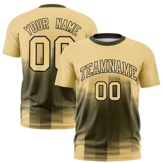 Custom Olive Khaki Gradient Fashion Design Performance T-Shirt - Style 1